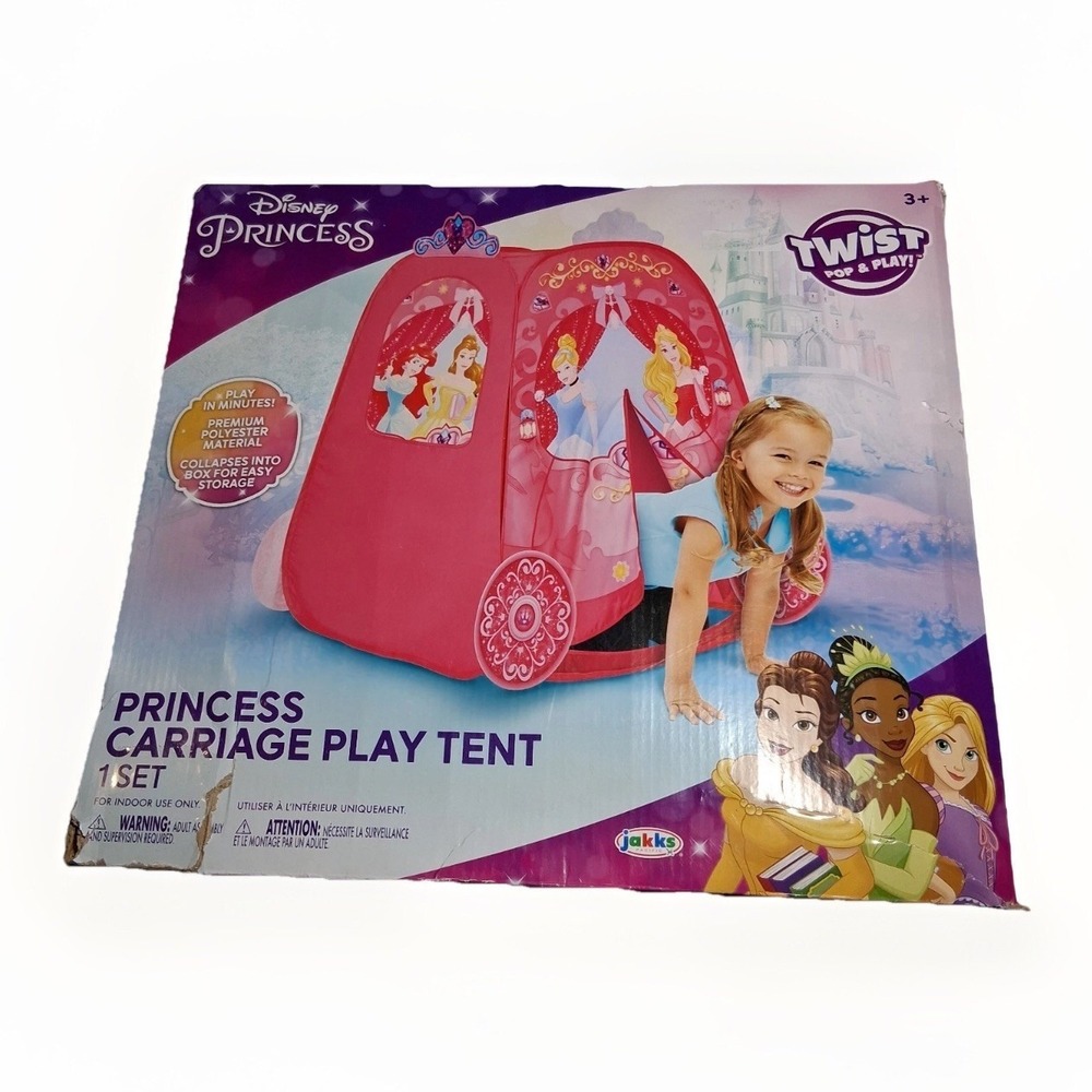 Disney Princess Carriage‎ Play Tent Jakks Pacific Pink Pop Up Playhouse 79444